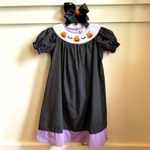 Smocked Jack-O-Lantern Dress